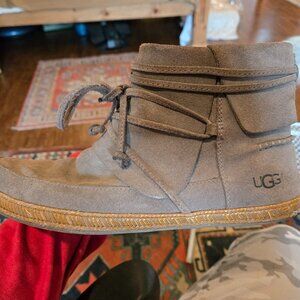 Ugg Reid Gray Suede Moccasin Booties